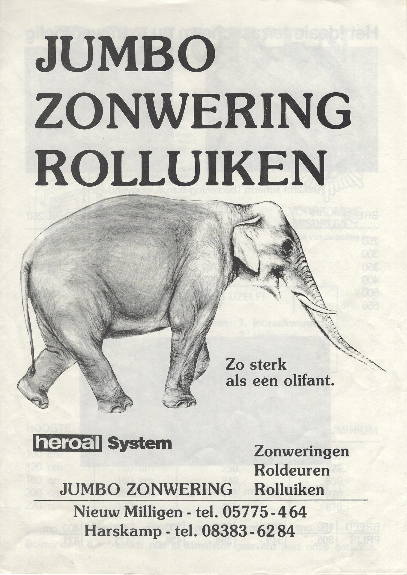 Historie Van van Ee voorheen Jumbo Zonwering