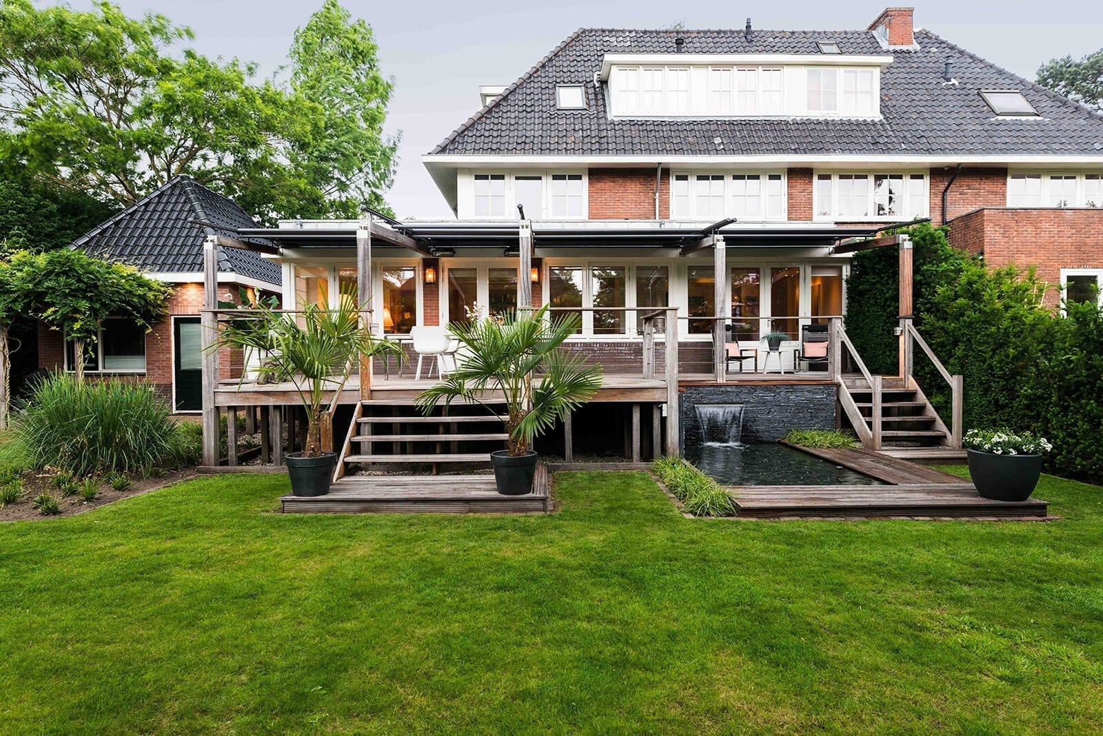 Houten overkapping met doek