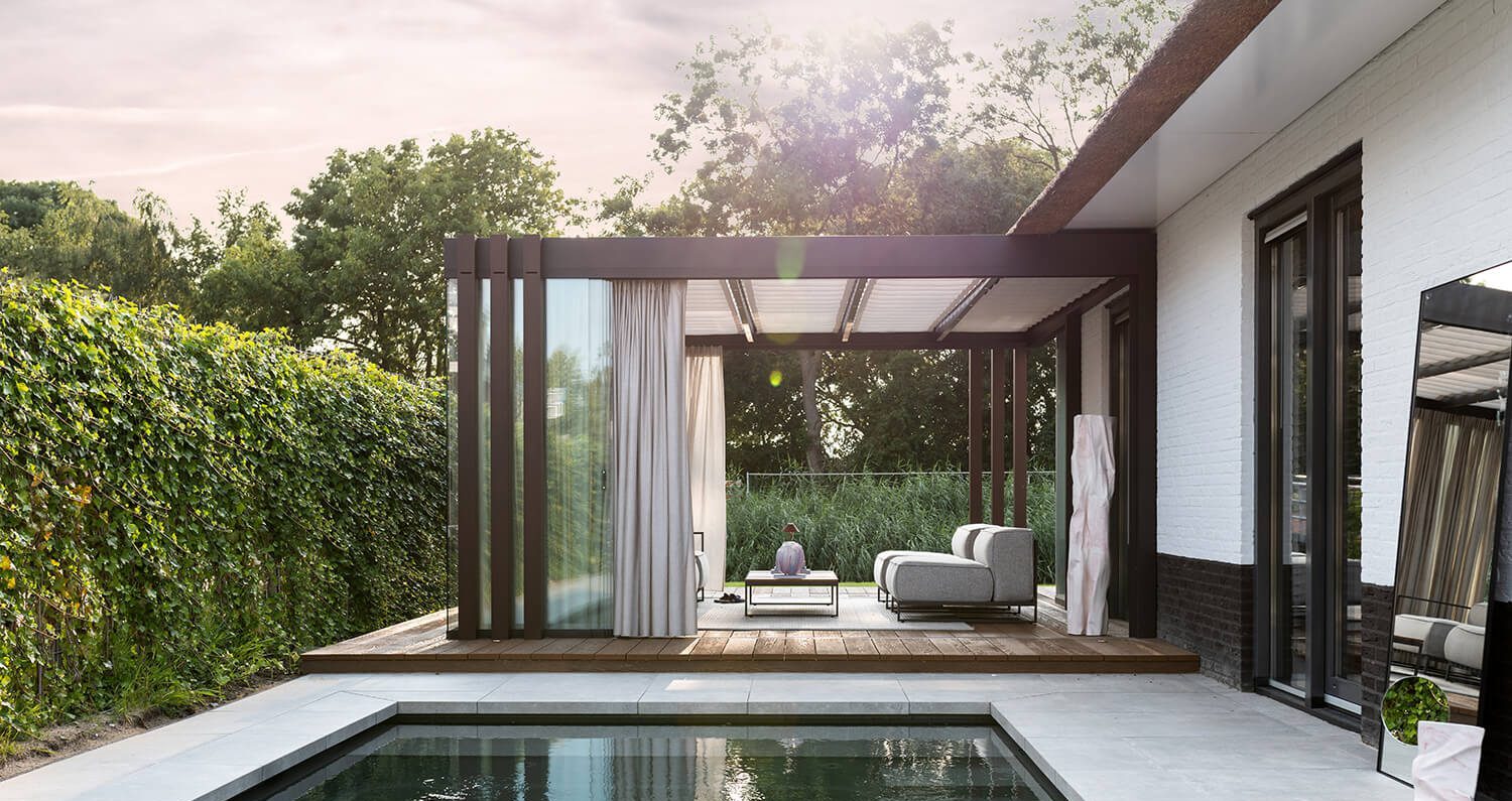 Aluminium tuinkamer met glas